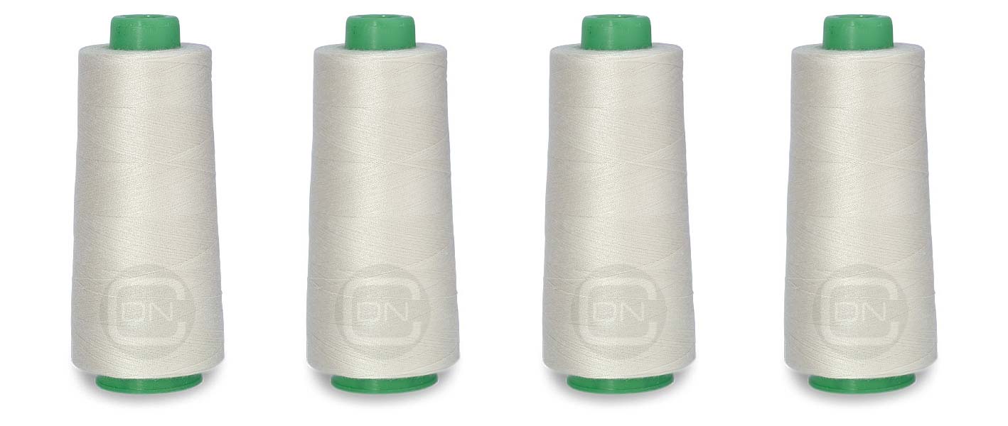 Overlockgarn 4x 2500m Farbe 101 Cremeweiß 100% Polyester