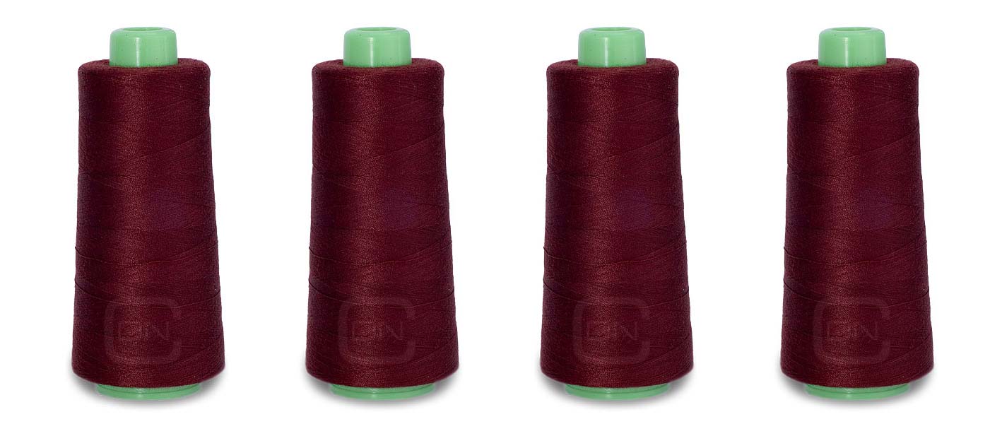 Overlockgarn 4x 2500m Farbe bordeaux 100% Polyester