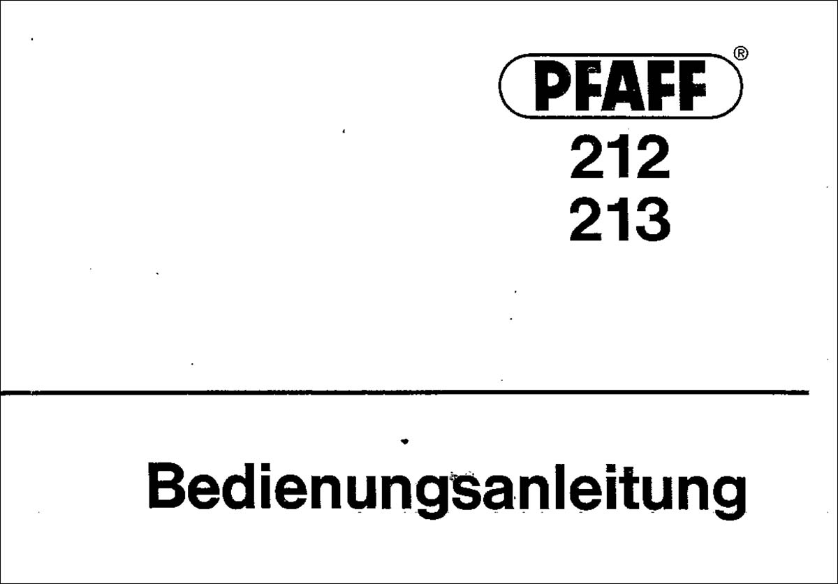 Anleitung Pfaff 212 213 download
