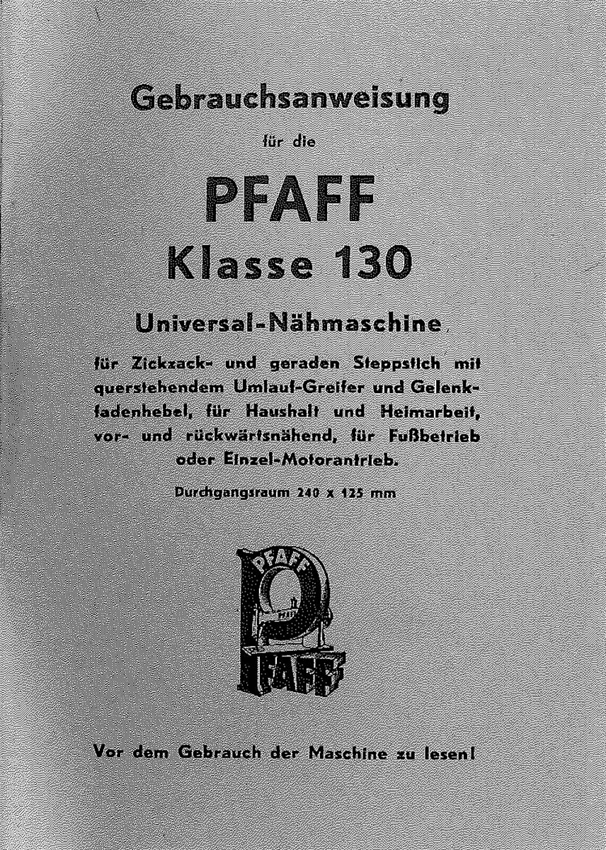 Anleitung Pfaff 130 download