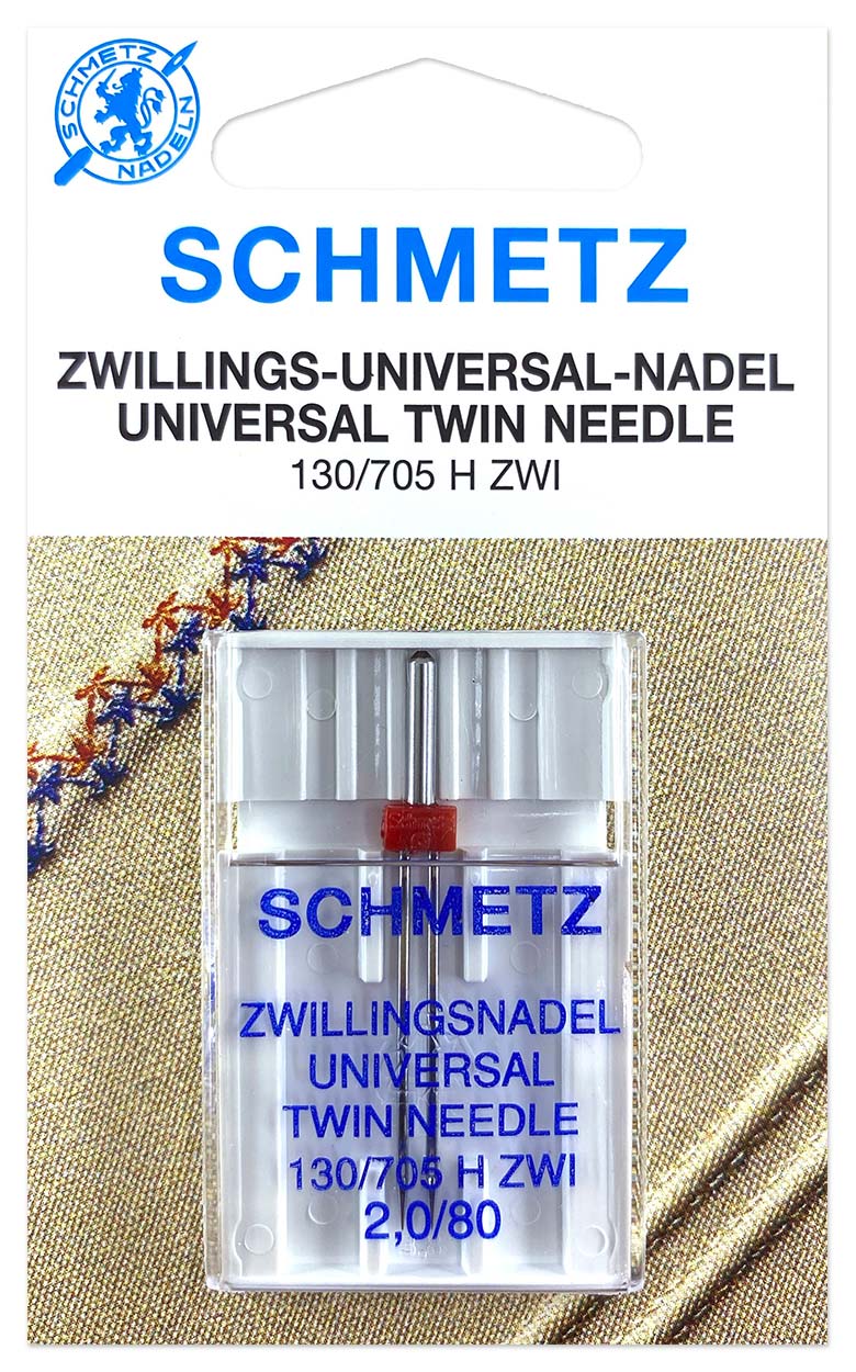 Zwillingsnadel 2,0 mm Uni Stärke 80 Schmetz
